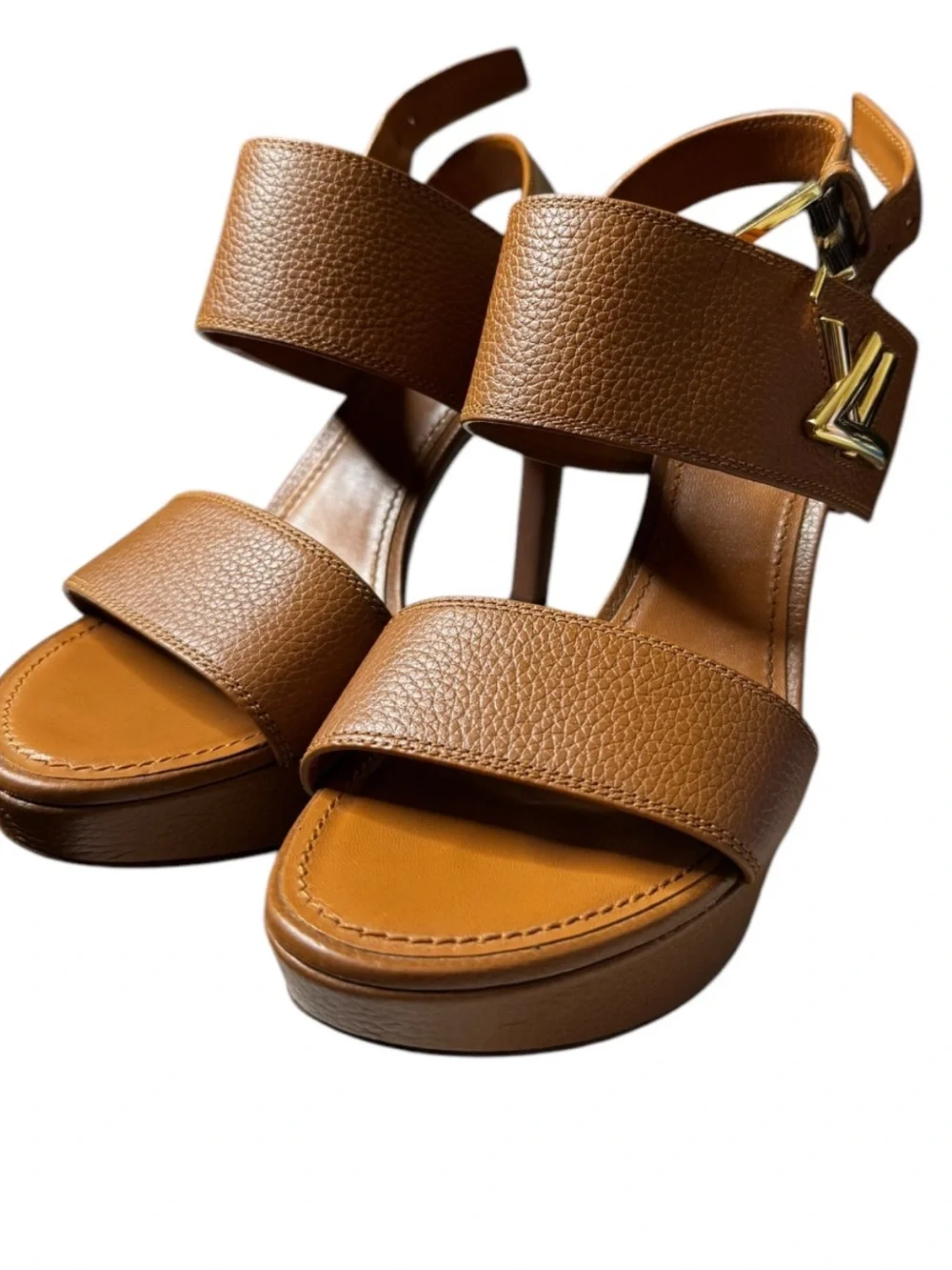 Louis Vuitton Horizon Platform Sandals in Cognac size 38 (8)